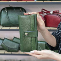 کیف پول نیلوفر سبز لیزارد