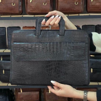 فولدر چرم مشکی سنگی